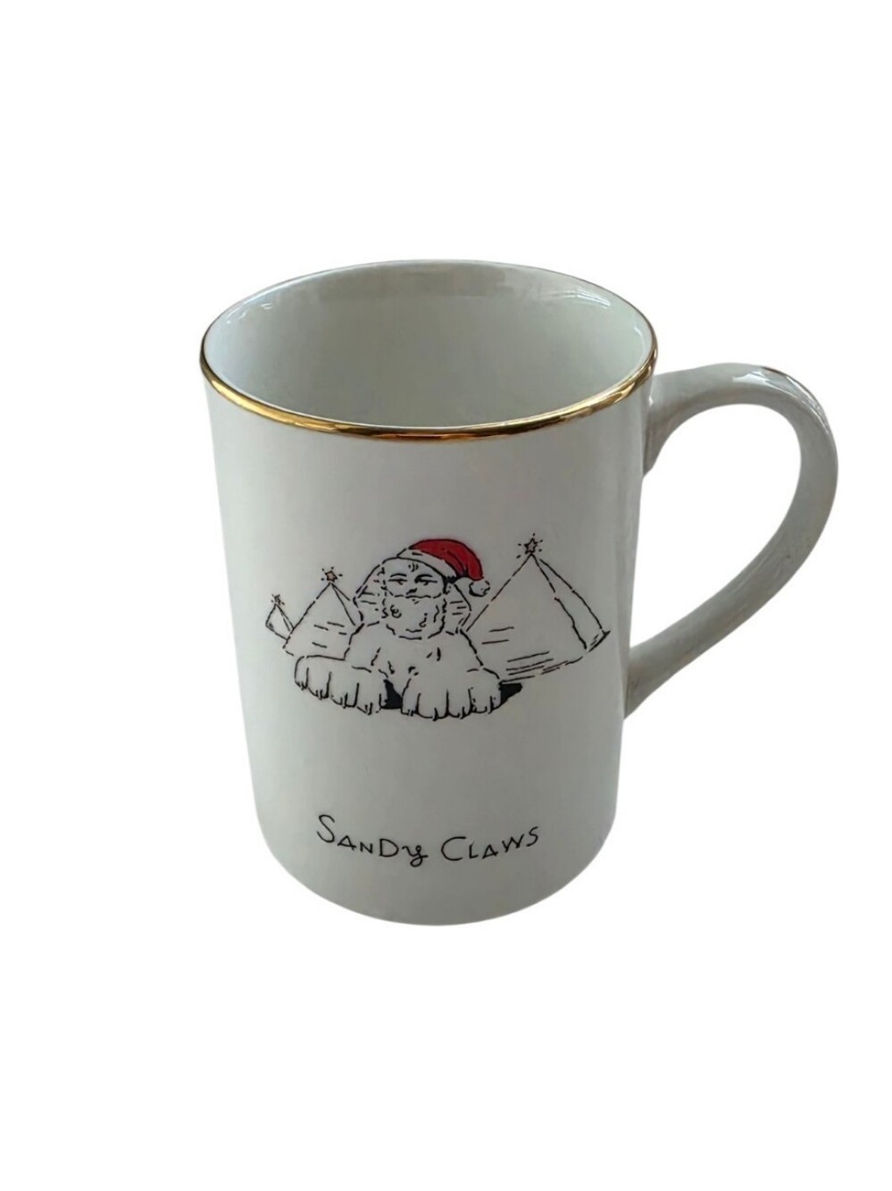 Merry Masterpieces Dayton Hudson Sandy Claws Egypt Pyramids Christmas Mug 1999 - Picture 2 of 7